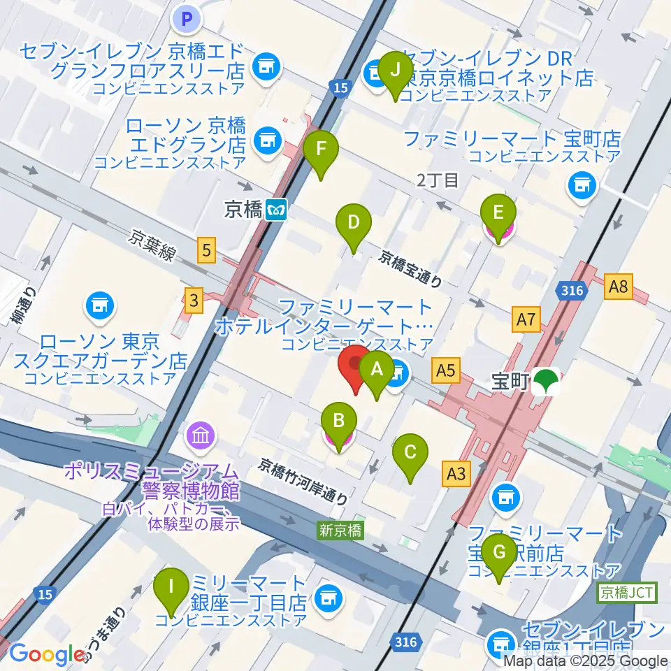 国立映画アーカイブ周辺のホテル一覧地図