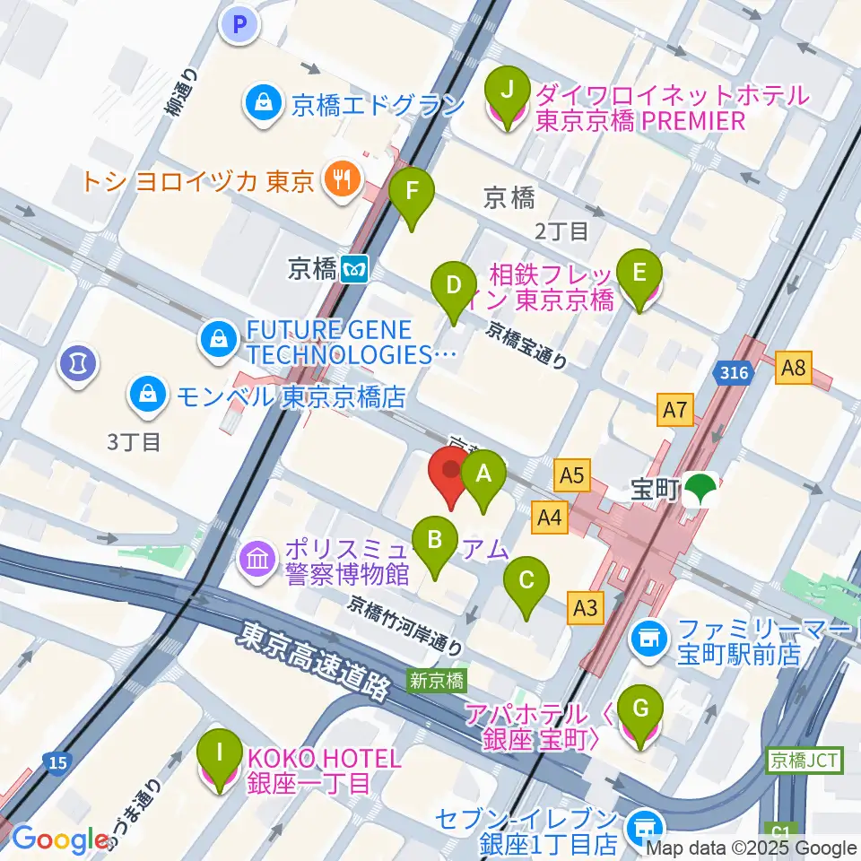 国立映画アーカイブ周辺のホテル一覧地図