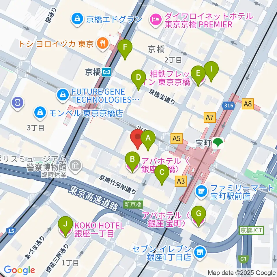 国立映画アーカイブ周辺のホテル一覧地図