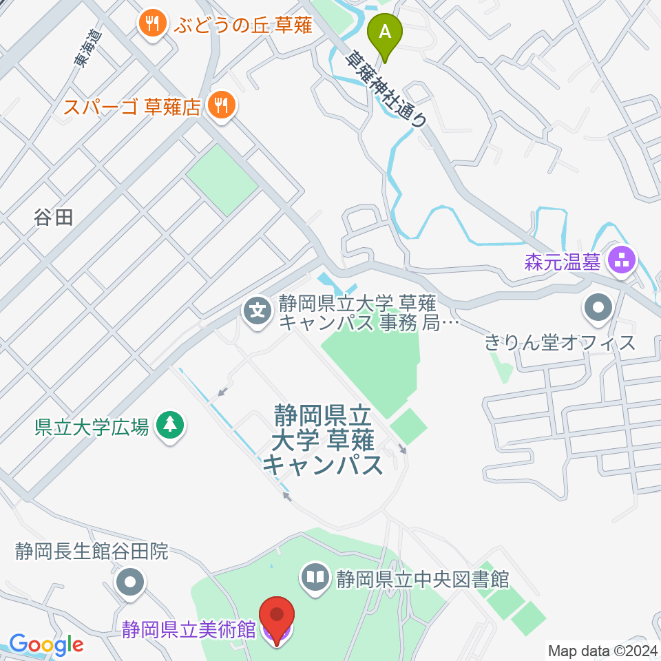 静岡県立美術館周辺のホテル一覧地図