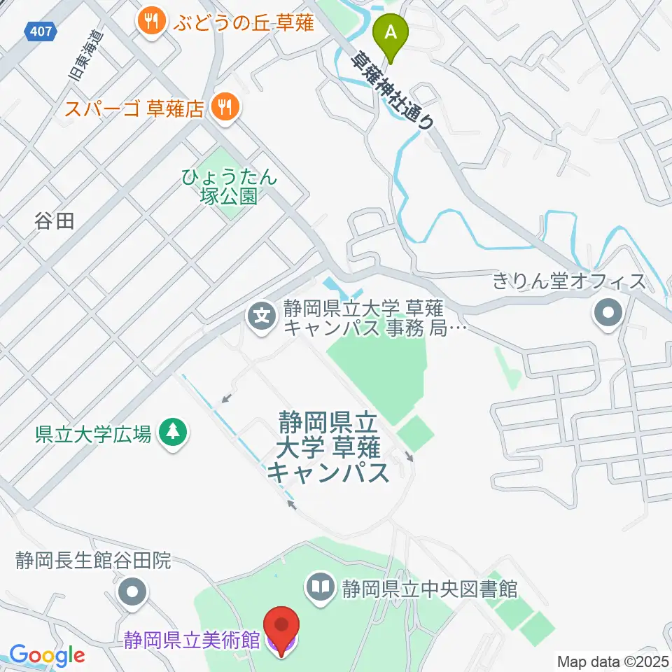 静岡県立美術館周辺のホテル一覧地図