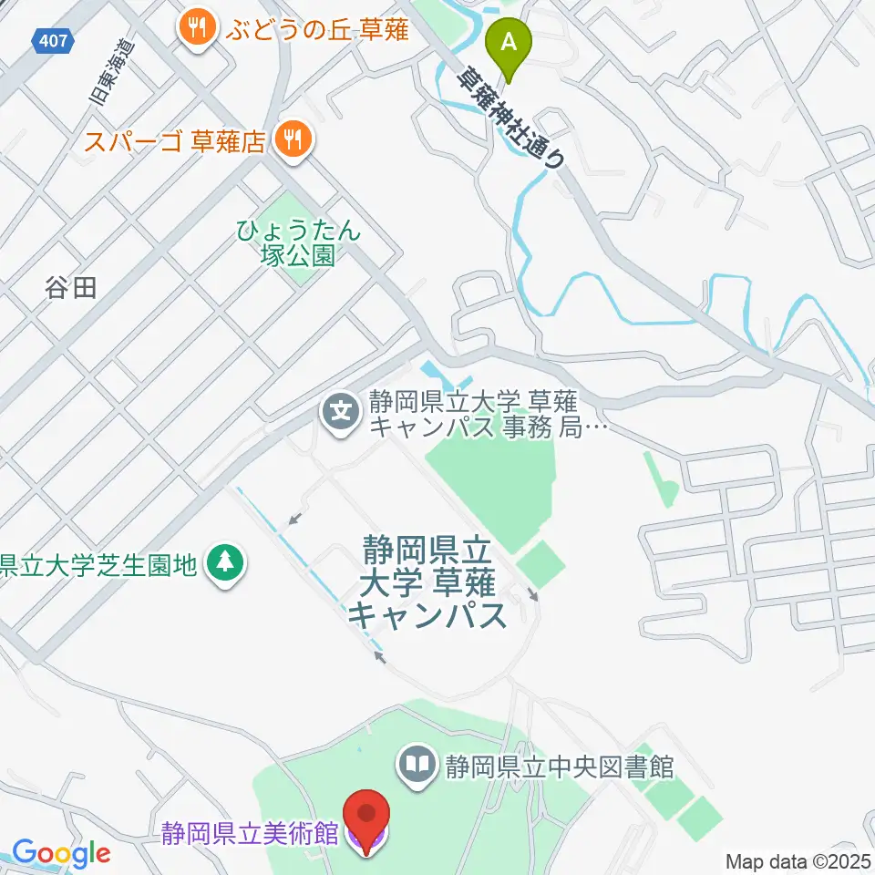 静岡県立美術館周辺のホテル一覧地図