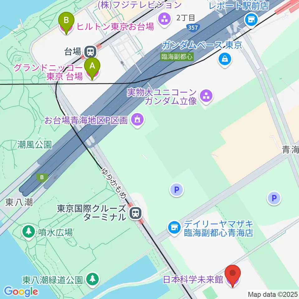 日本科学未来館周辺のホテル一覧地図