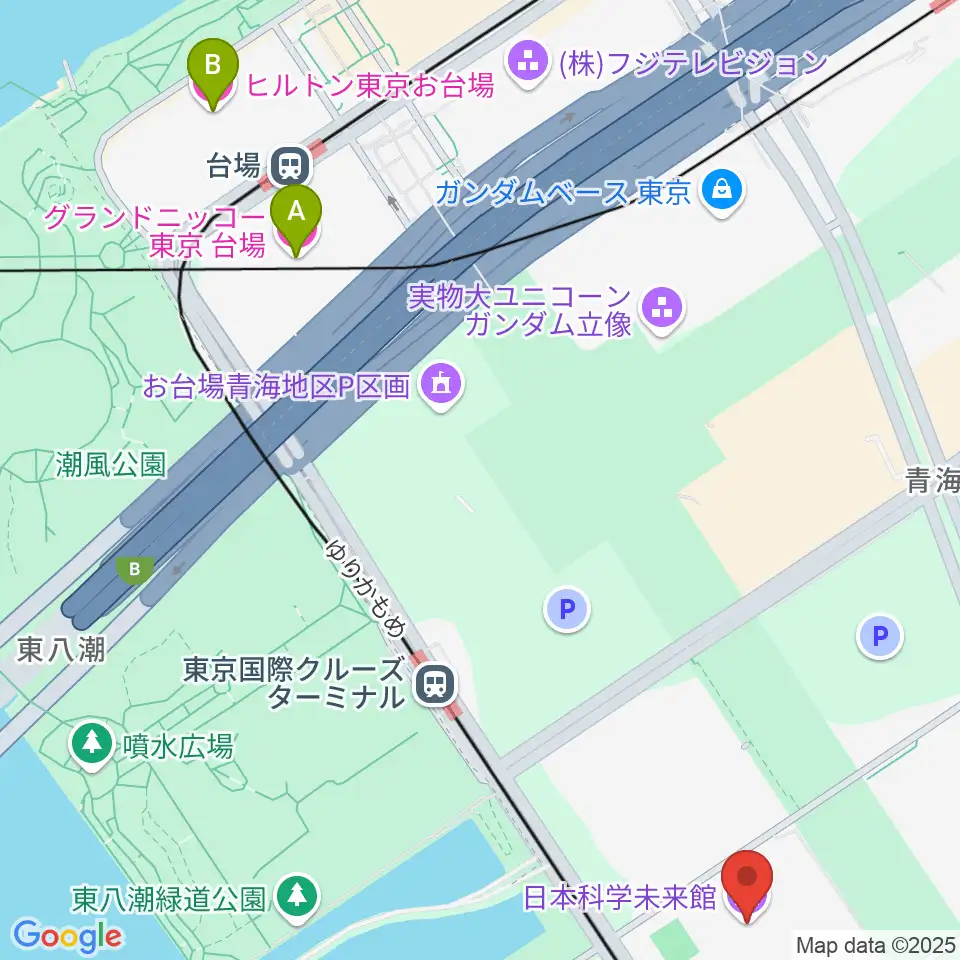 日本科学未来館周辺のホテル一覧地図
