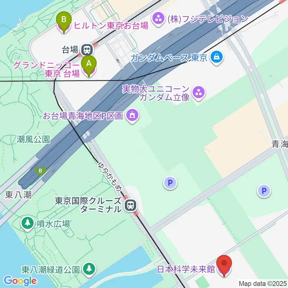 日本科学未来館周辺のホテル一覧地図