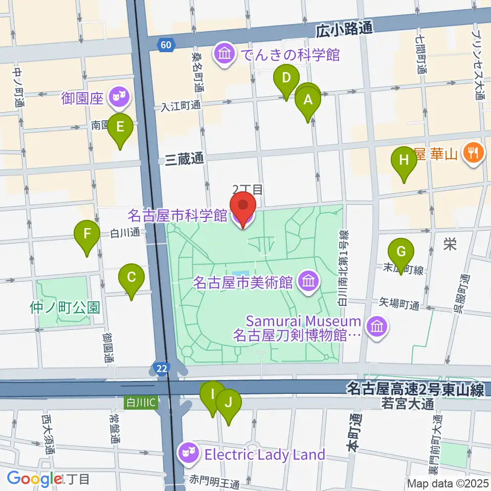 名古屋市科学館周辺のホテル一覧地図