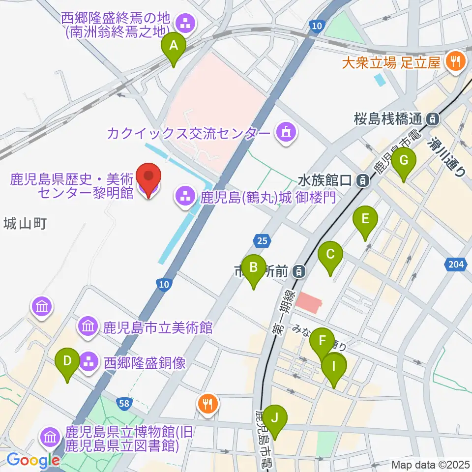 鹿児島県歴史・美術センター黎明館周辺のホテル一覧地図
