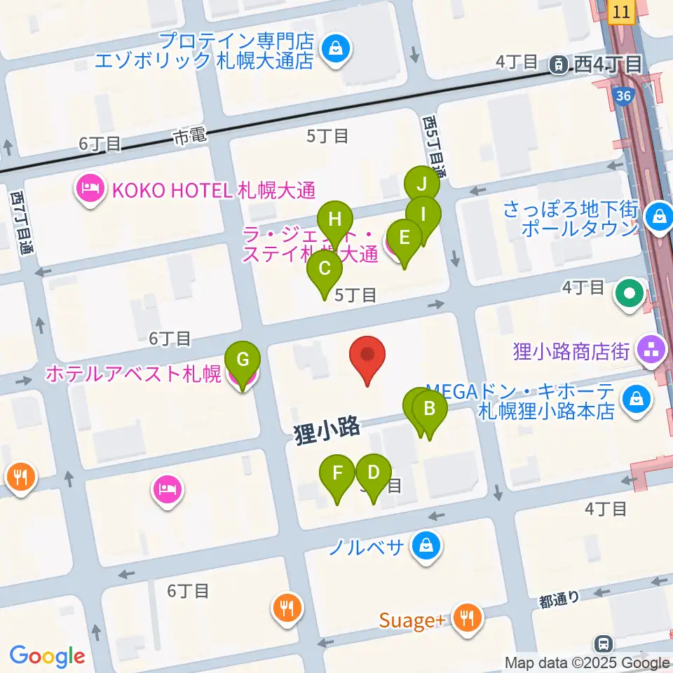 サツゲキ周辺のホテル一覧地図