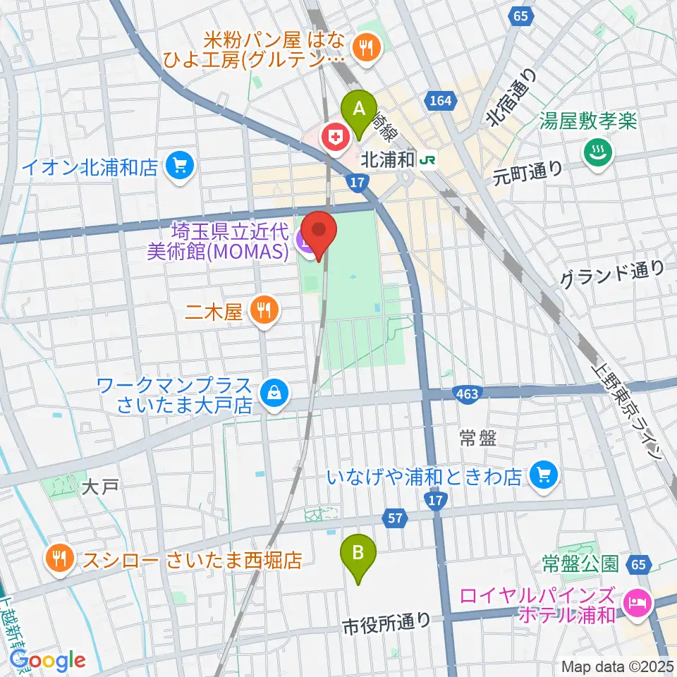 埼玉県立近代美術館周辺のホテル一覧地図