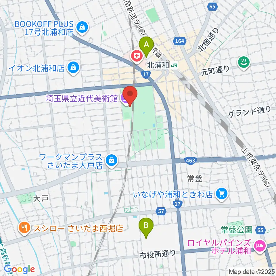 埼玉県立近代美術館周辺のホテル一覧地図