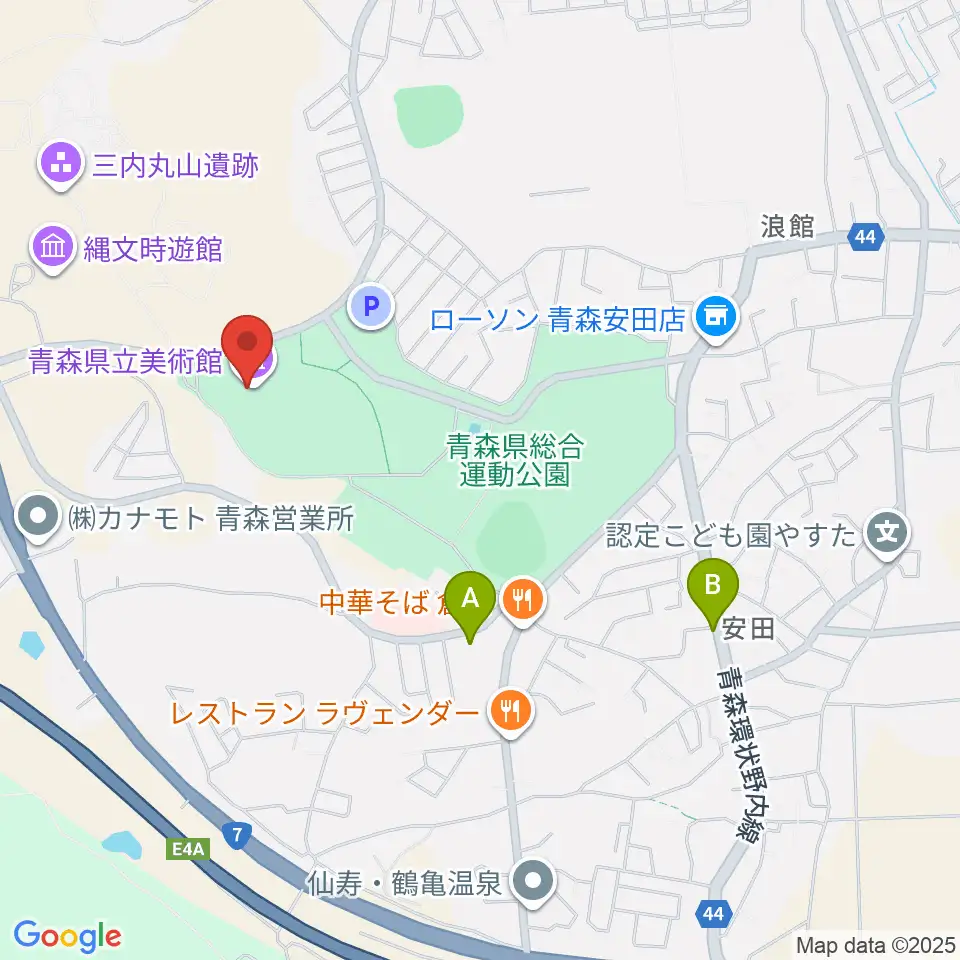 青森県立美術館周辺のホテル一覧地図