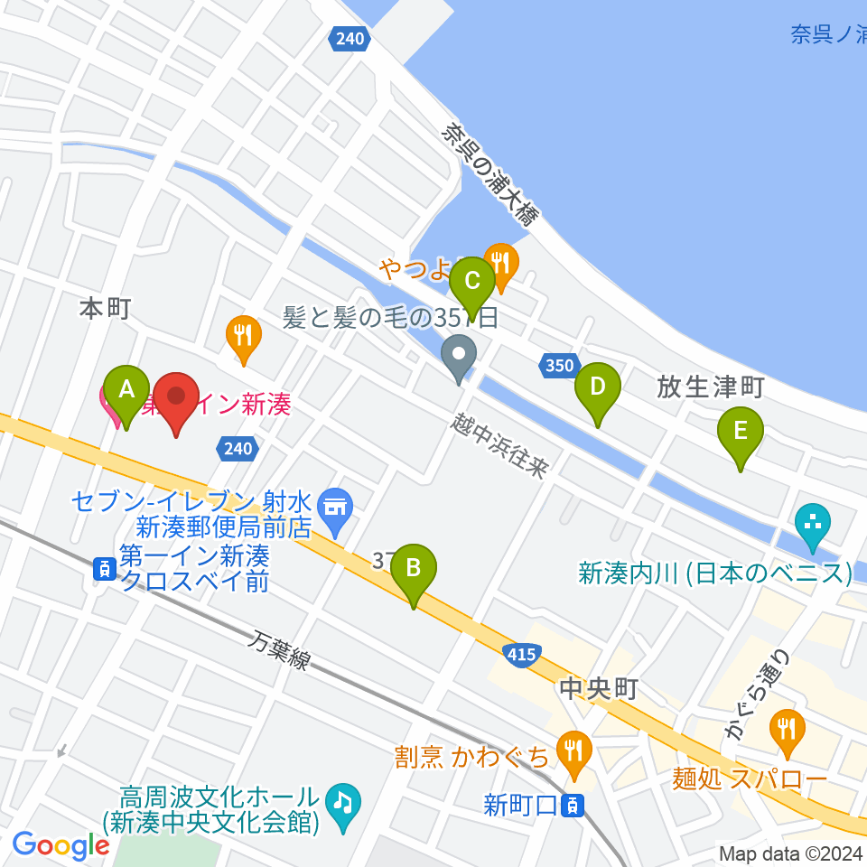 クロスベイ新湊周辺のホテル一覧地図