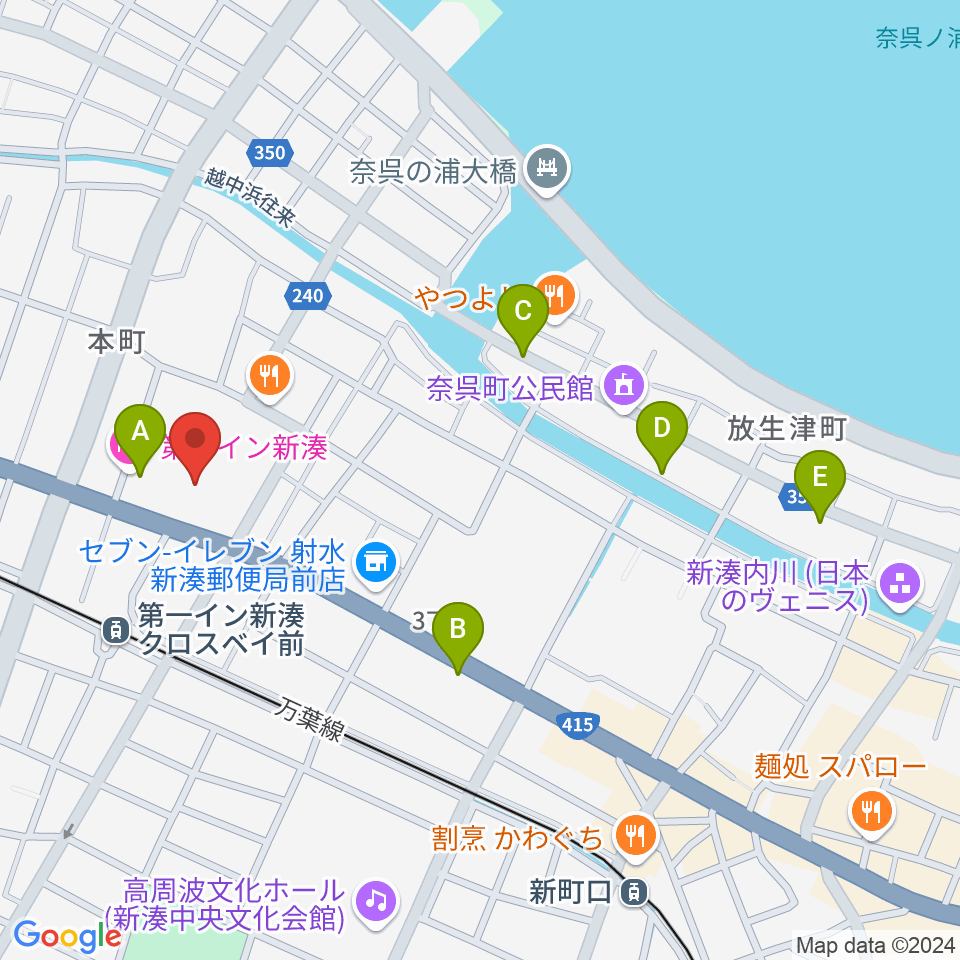 クロスベイ新湊周辺のホテル一覧地図