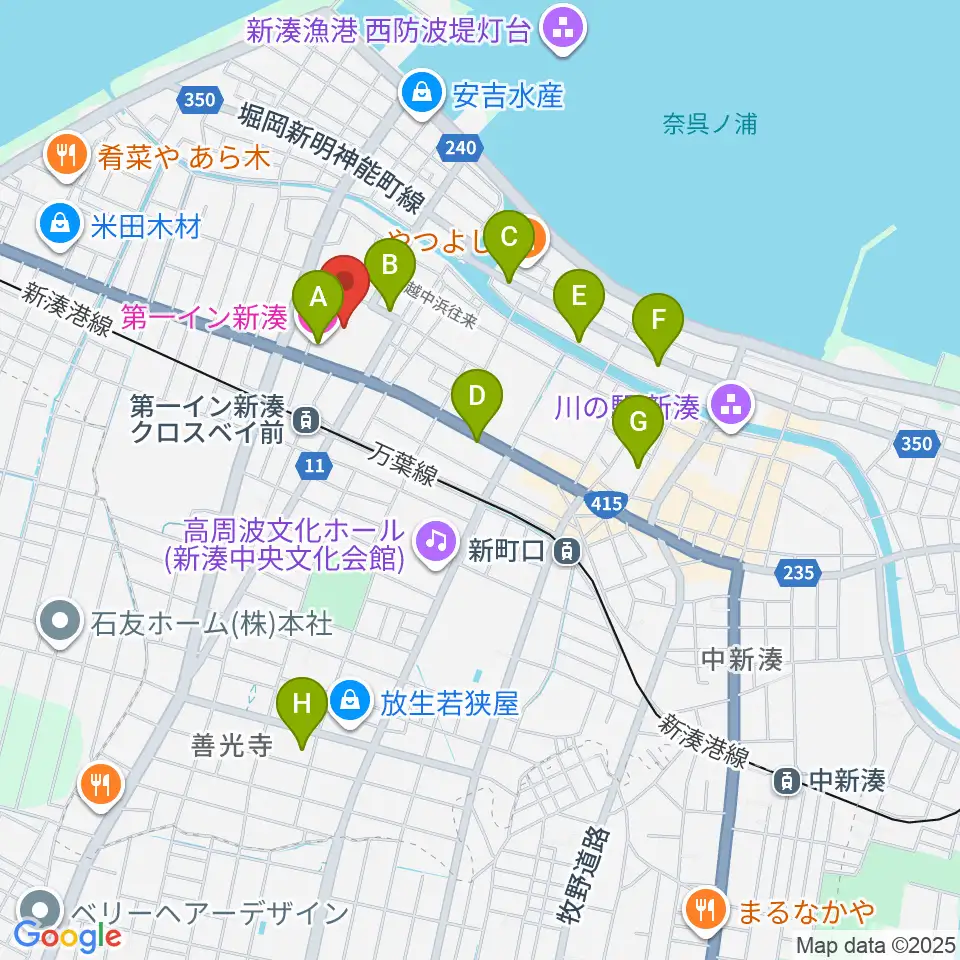 クロスベイ新湊周辺のホテル一覧地図