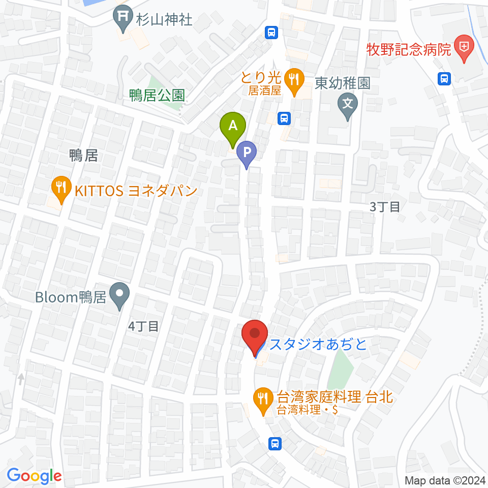 スタジオあぢと周辺のホテル一覧地図