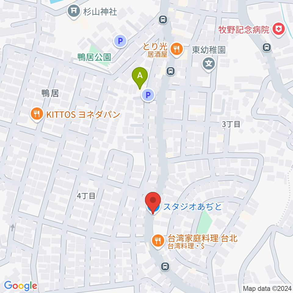 スタジオあぢと周辺のホテル一覧地図