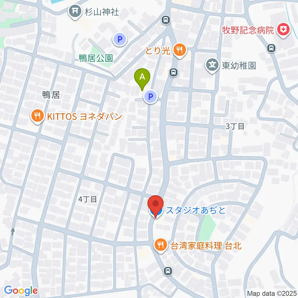 スタジオあぢと周辺のホテル一覧地図