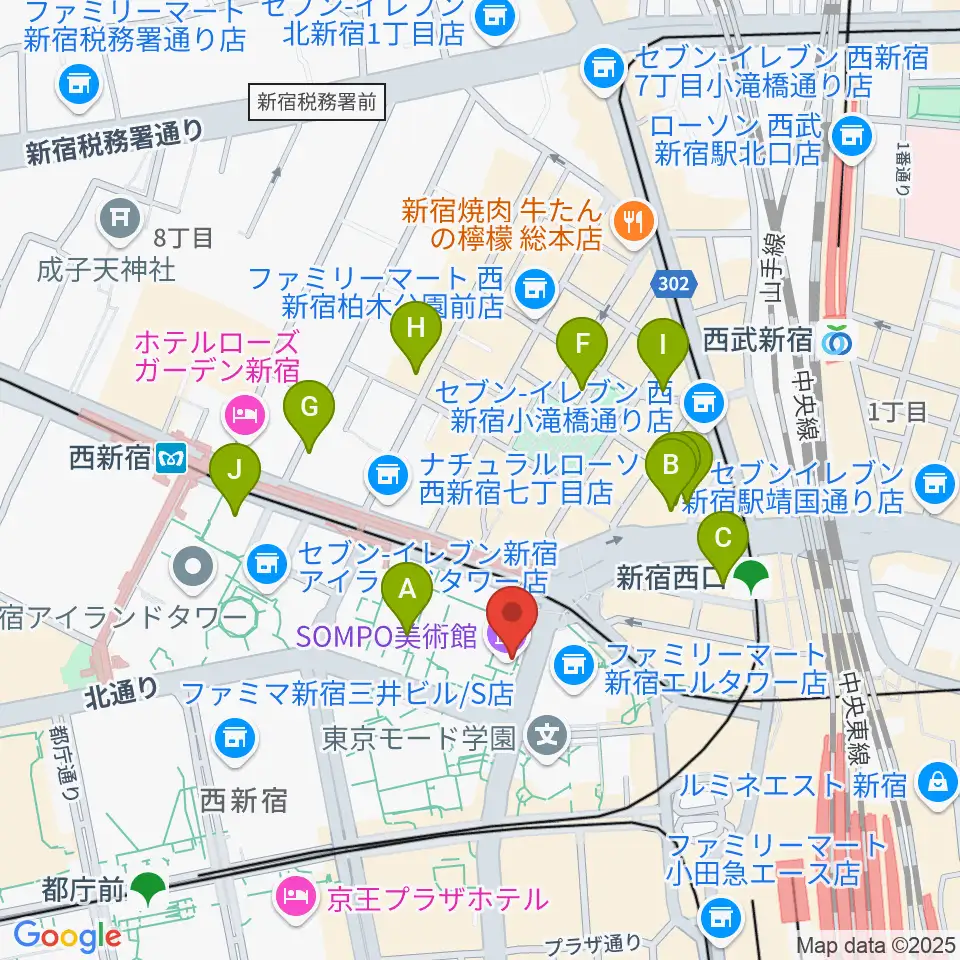 SOMPO美術館周辺のホテル一覧地図