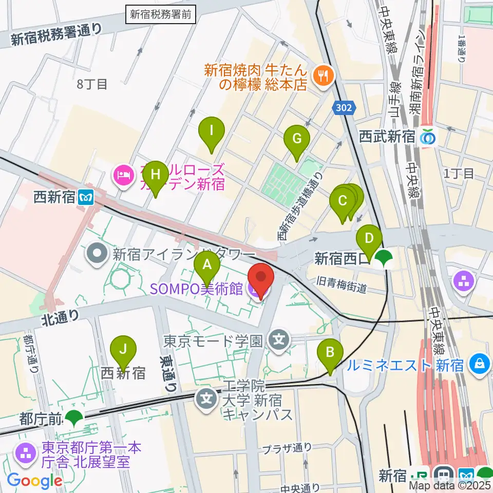 SOMPO美術館周辺のホテル一覧地図