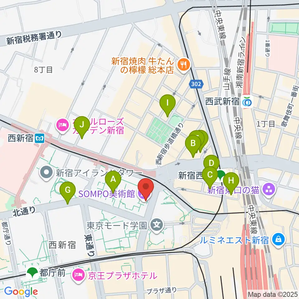SOMPO美術館周辺のホテル一覧地図