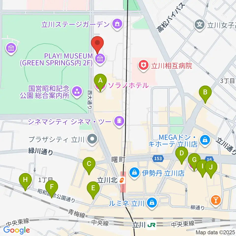 PLAY! MUSEUM周辺のホテル一覧地図