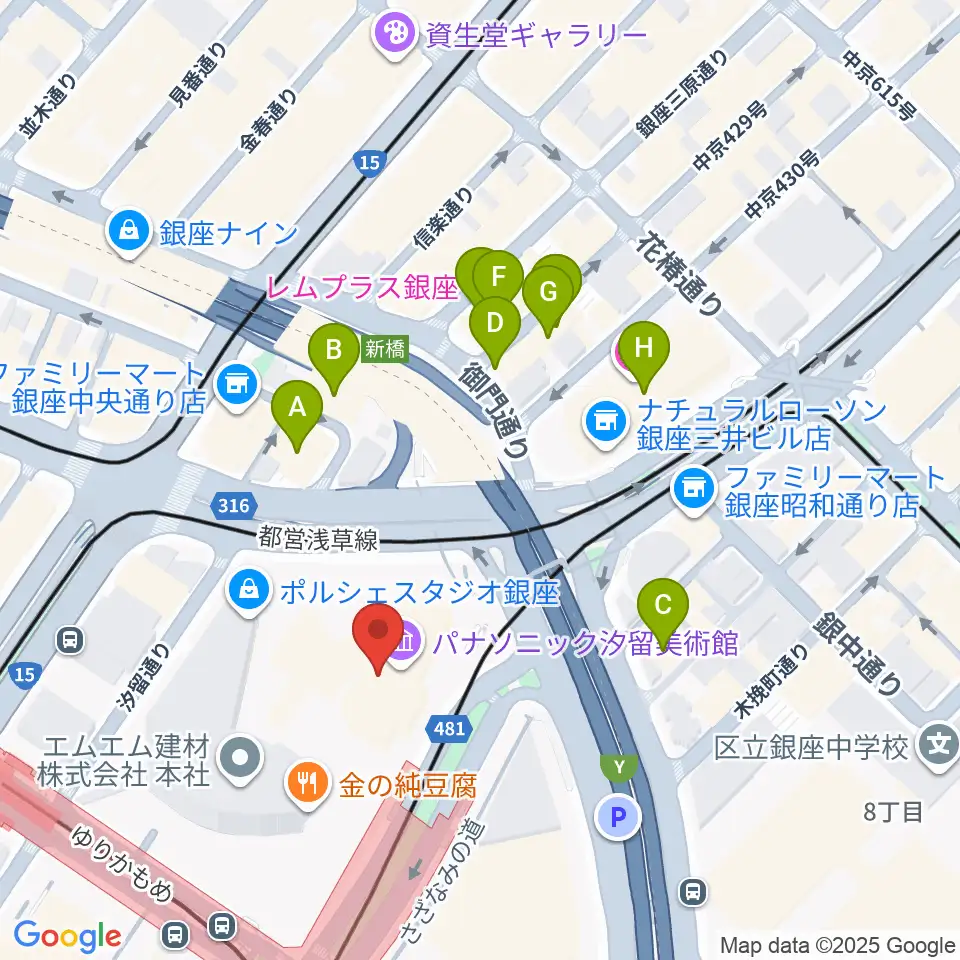 パナソニック汐留美術館周辺のホテル一覧地図