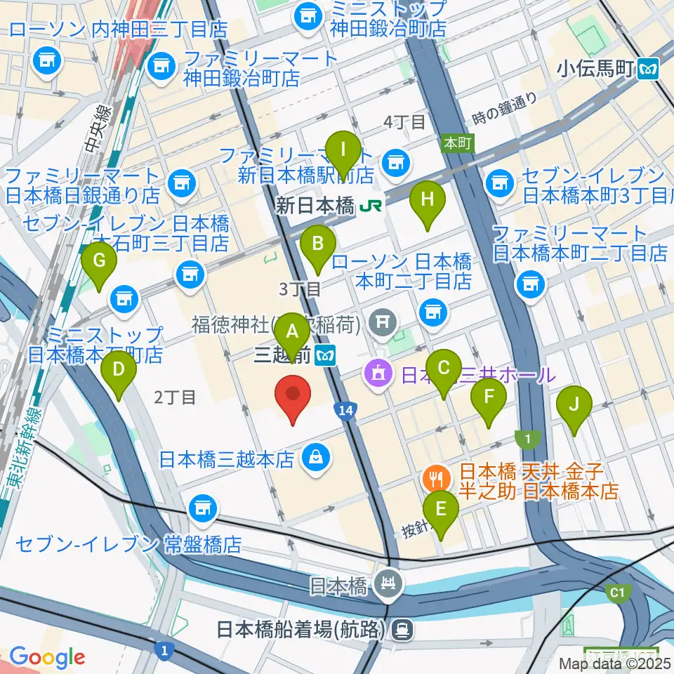 三井記念美術館周辺のホテル一覧地図