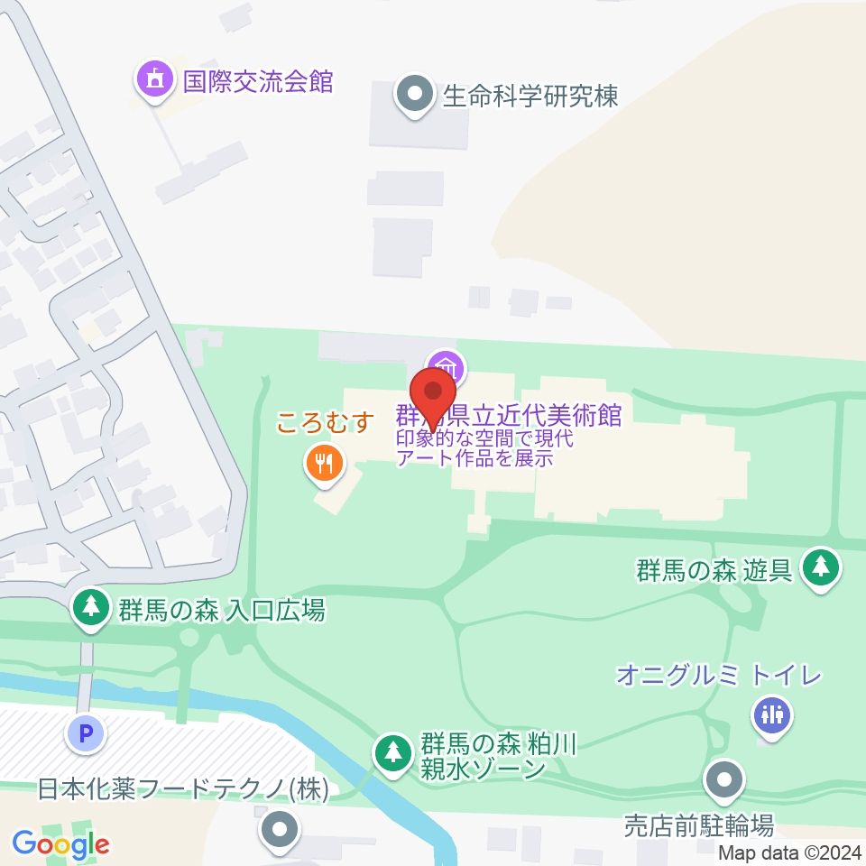 群馬県立近代美術館周辺のホテル一覧地図