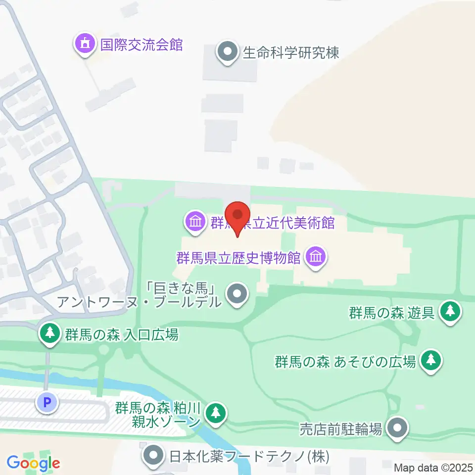 群馬県立近代美術館周辺のホテル一覧地図