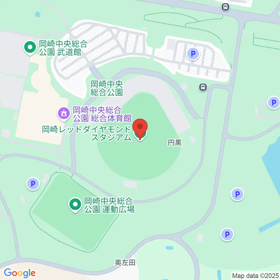岡崎レッドダイヤモンドスタジアム周辺のホテル一覧地図