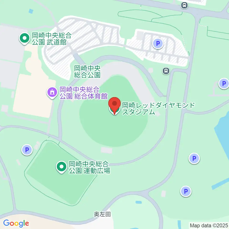 岡崎レッドダイヤモンドスタジアム周辺のホテル一覧地図