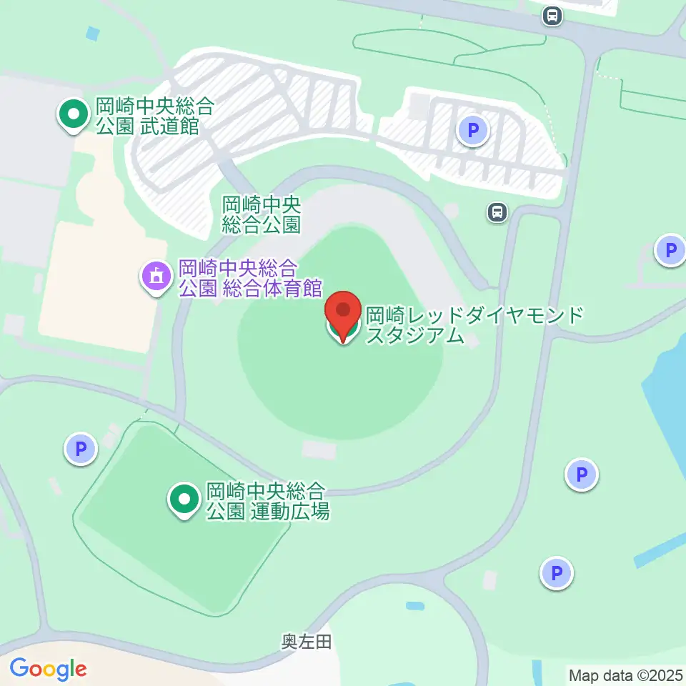 岡崎レッドダイヤモンドスタジアム周辺のホテル一覧地図