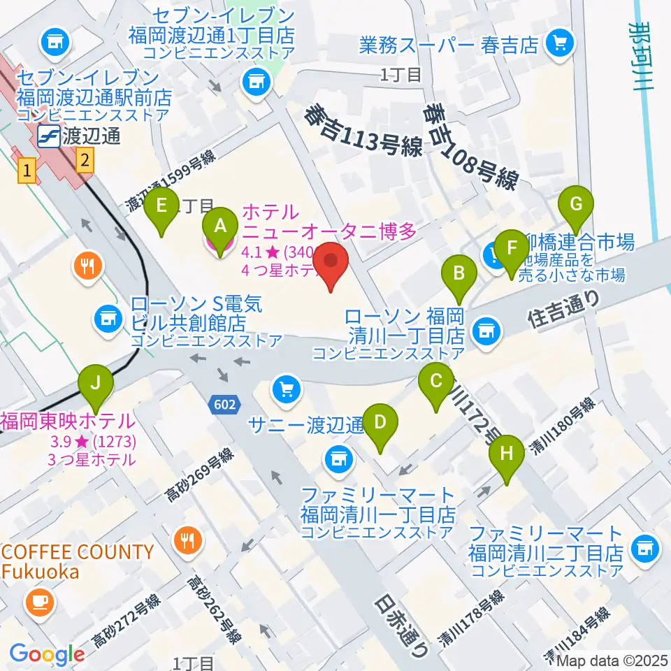 福岡HEACON LABO周辺のホテル一覧地図