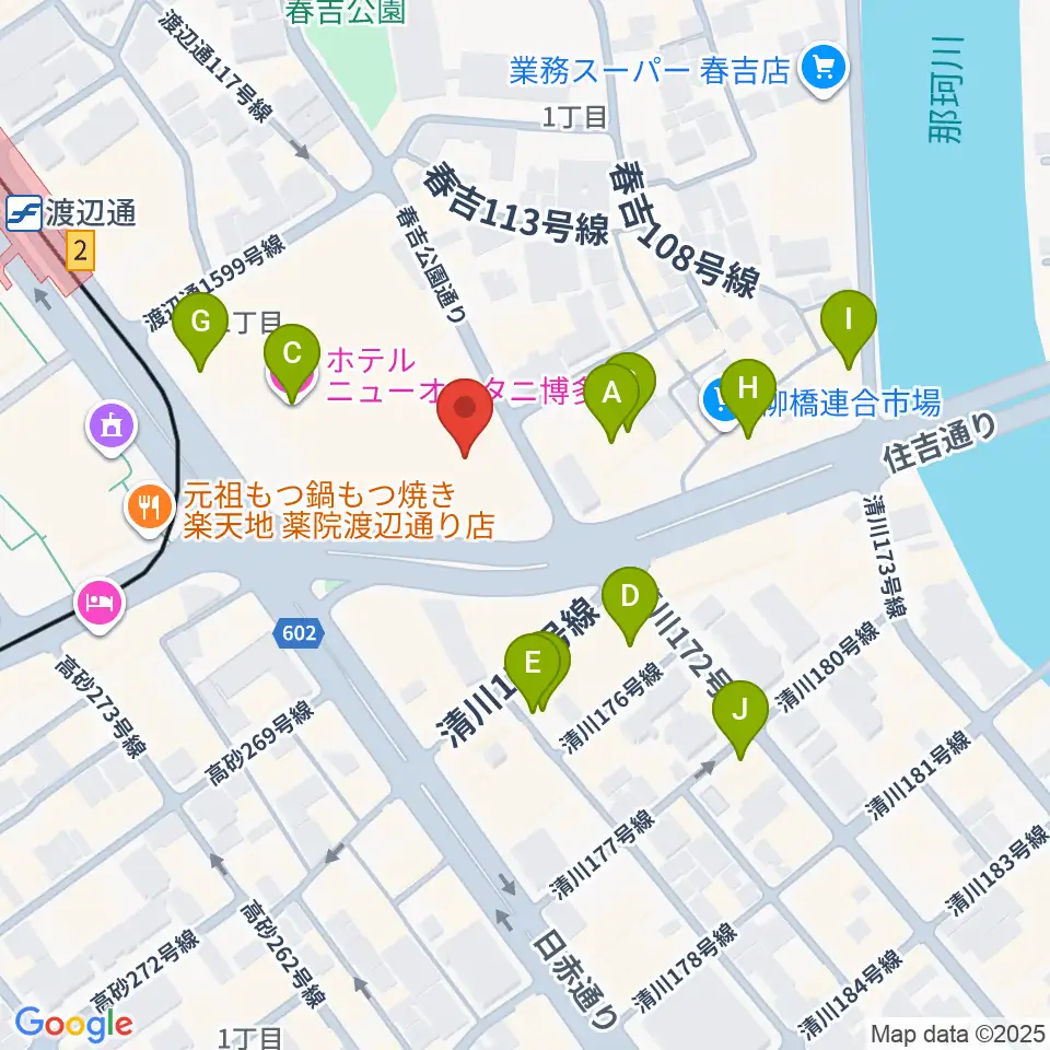 福岡HEACON LABO周辺のホテル一覧地図