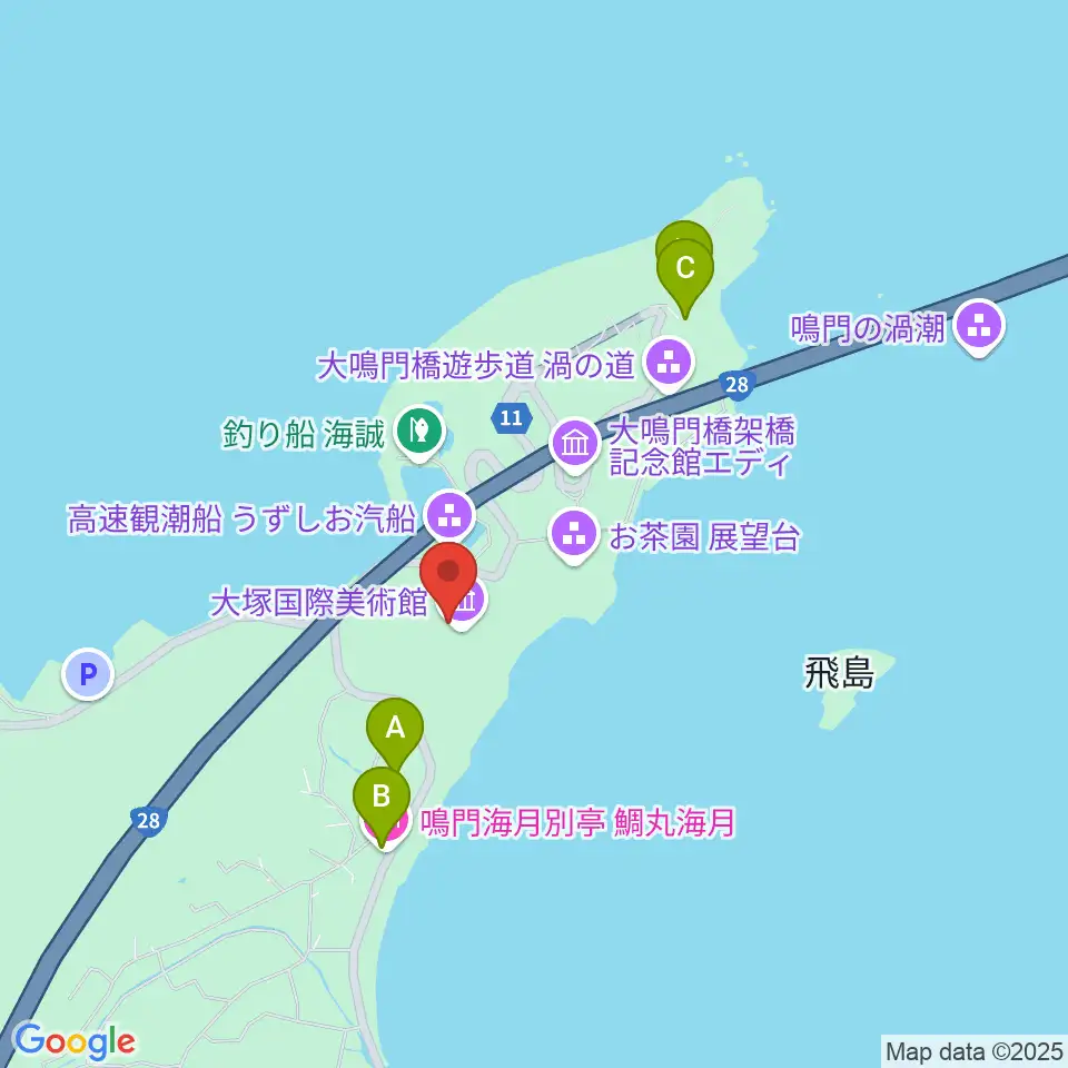 大塚国際美術館周辺のホテル一覧地図