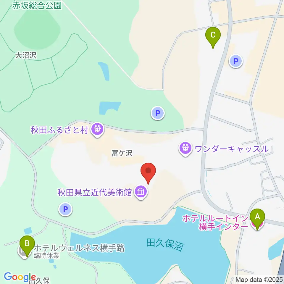 秋田県立近代美術館周辺のホテル一覧地図