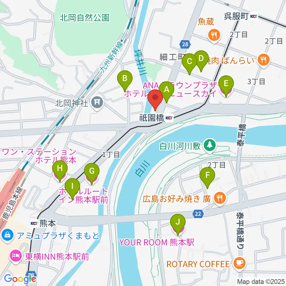 KAZ Guitar Music School周辺のホテル一覧地図