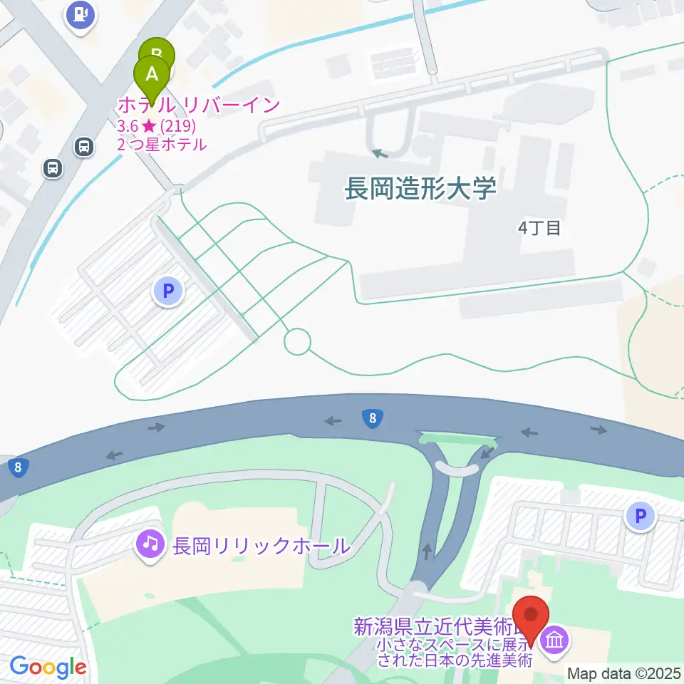 新潟県立近代美術館周辺のホテル一覧地図