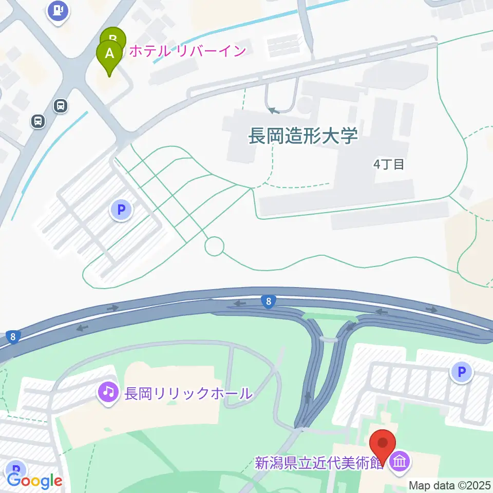 新潟県立近代美術館周辺のホテル一覧地図
