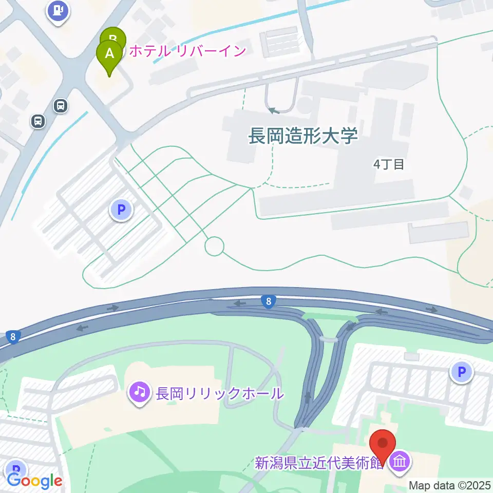 新潟県立近代美術館周辺のホテル一覧地図