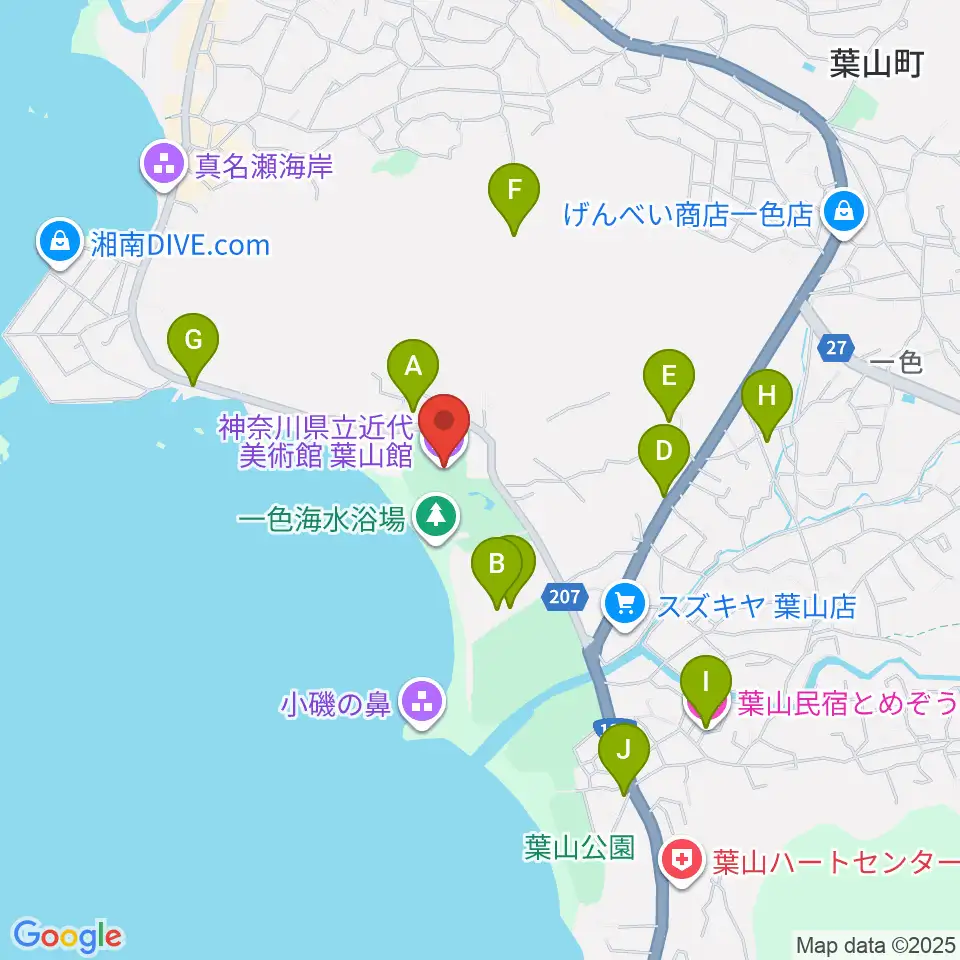 神奈川県立近代美術館 葉山館周辺のホテル一覧地図