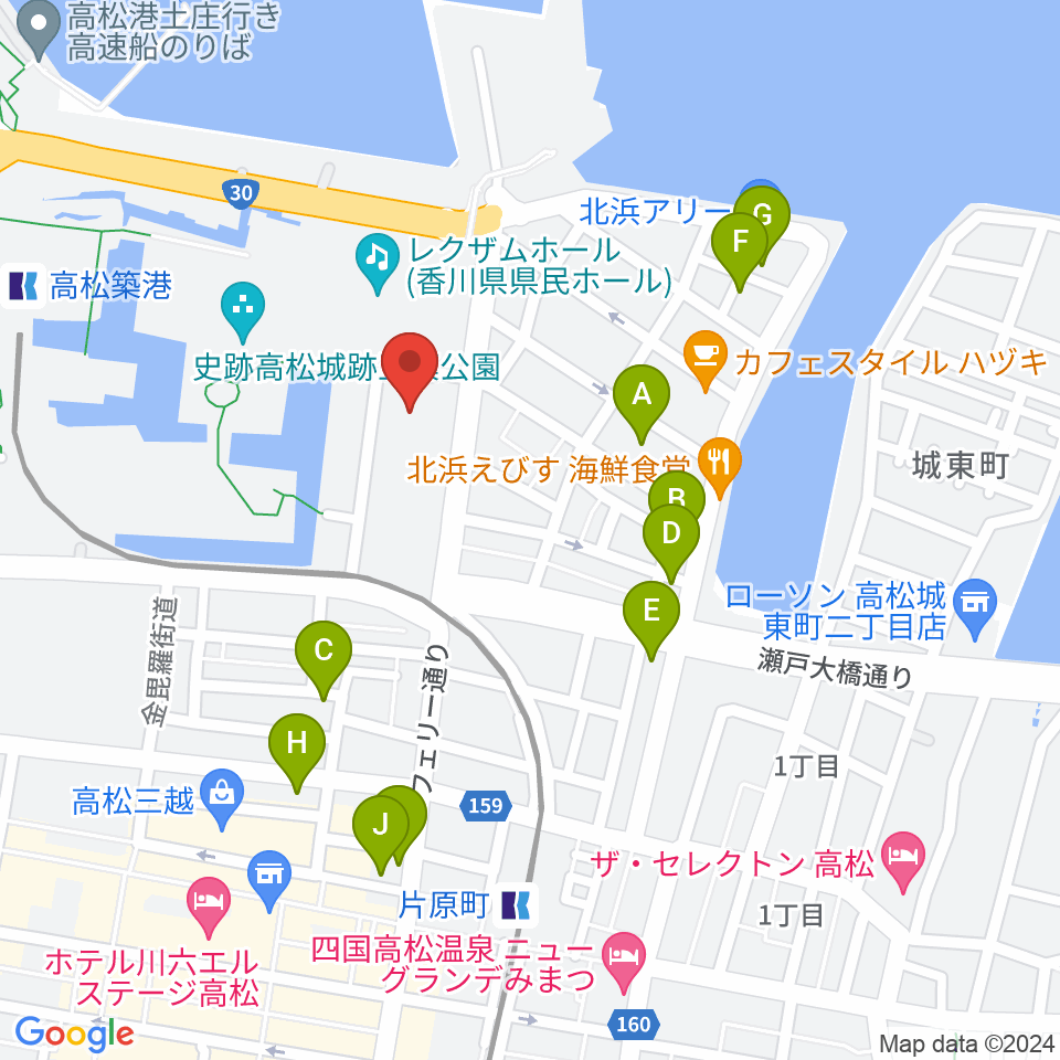 香川県立ミュージアム周辺のホテル一覧地図
