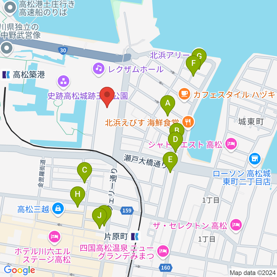 香川県立ミュージアム周辺のホテル一覧地図