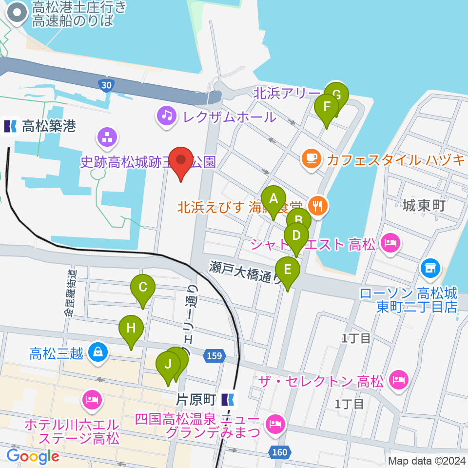 香川県立ミュージアム周辺のホテル一覧地図