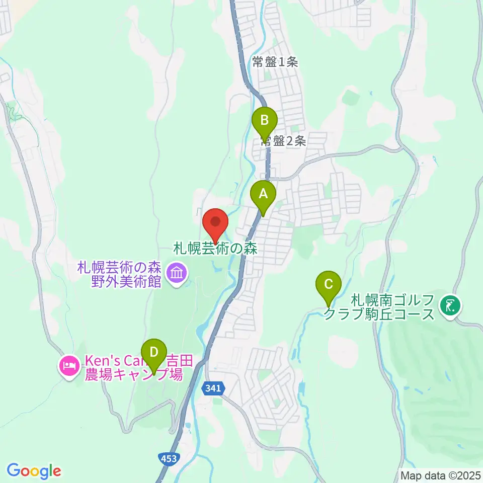 札幌芸術の森美術館周辺のホテル一覧地図