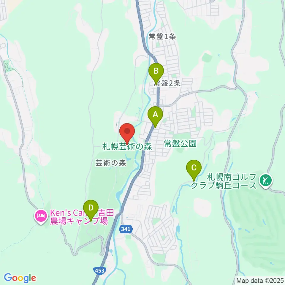 札幌芸術の森美術館周辺のホテル一覧地図