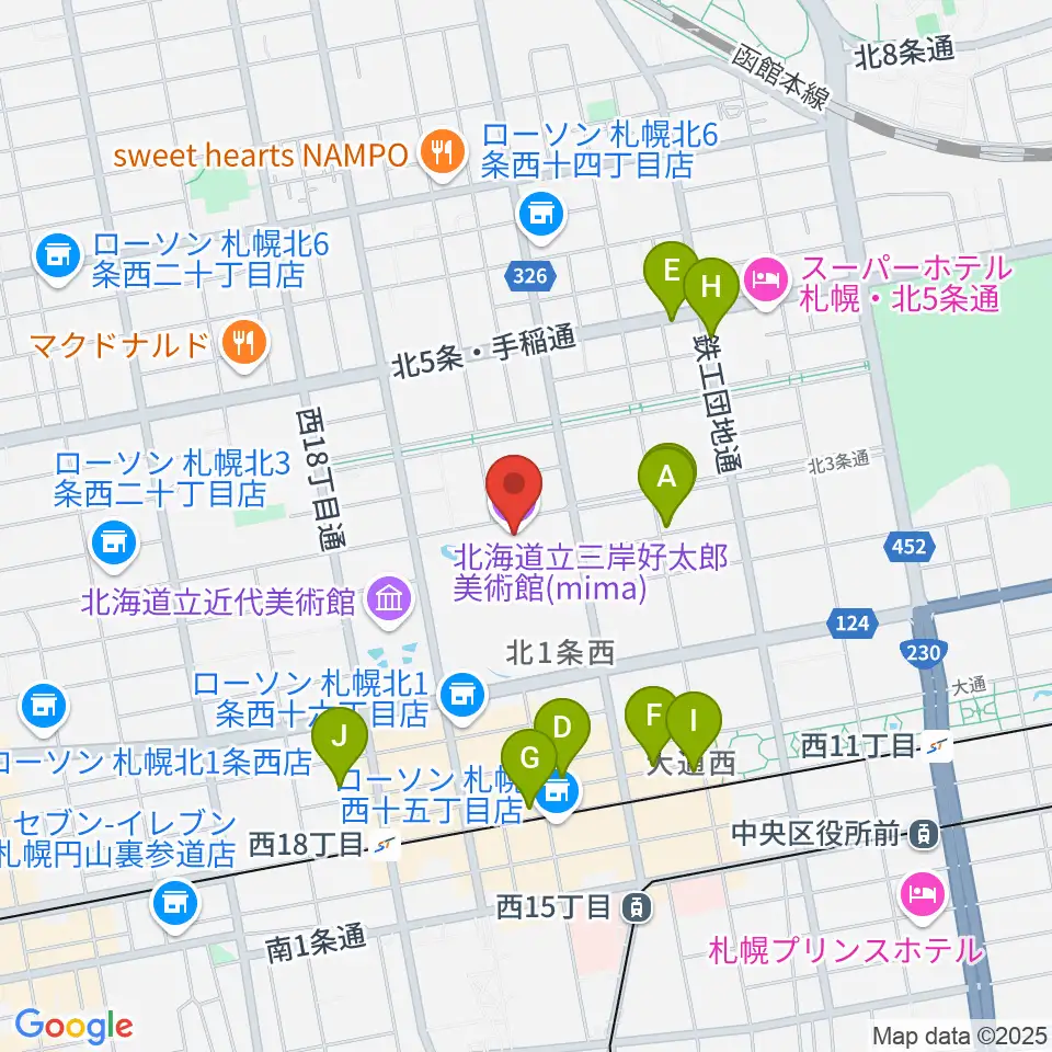 mima 北海道立三岸好太郎美術館周辺のホテル一覧地図