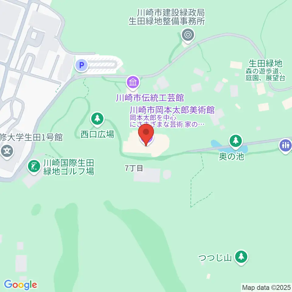 川崎市岡本太郎美術館周辺のホテル一覧地図