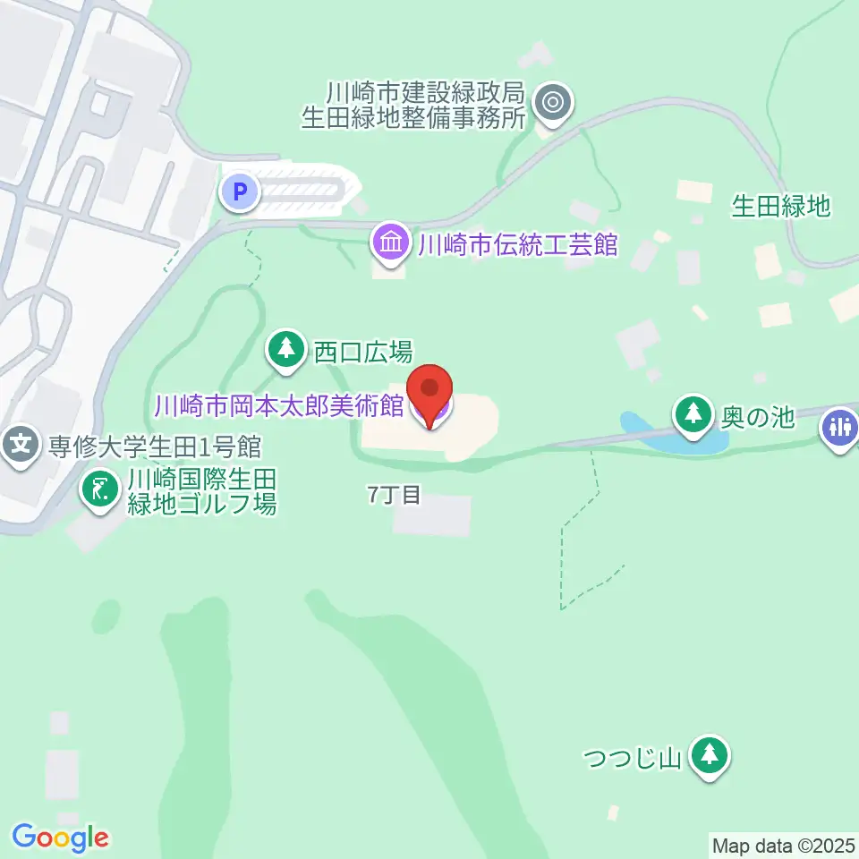 川崎市岡本太郎美術館周辺のホテル一覧地図