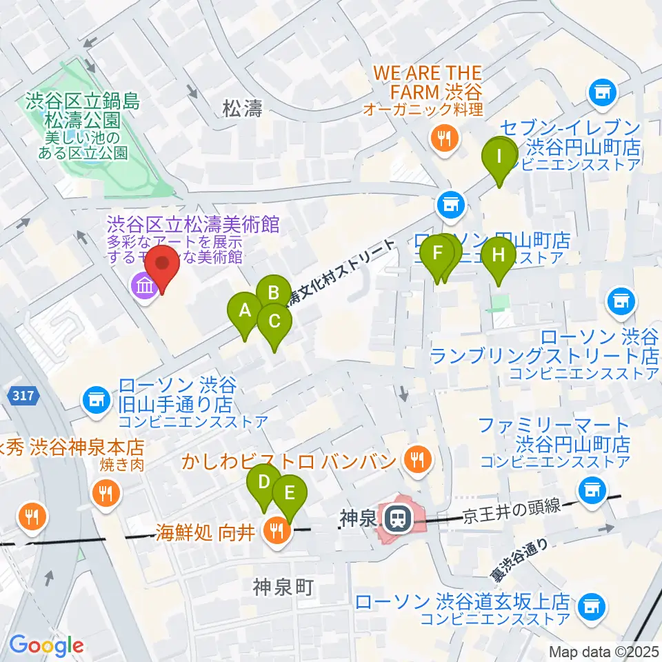 渋谷区立松濤美術館周辺のホテル一覧地図